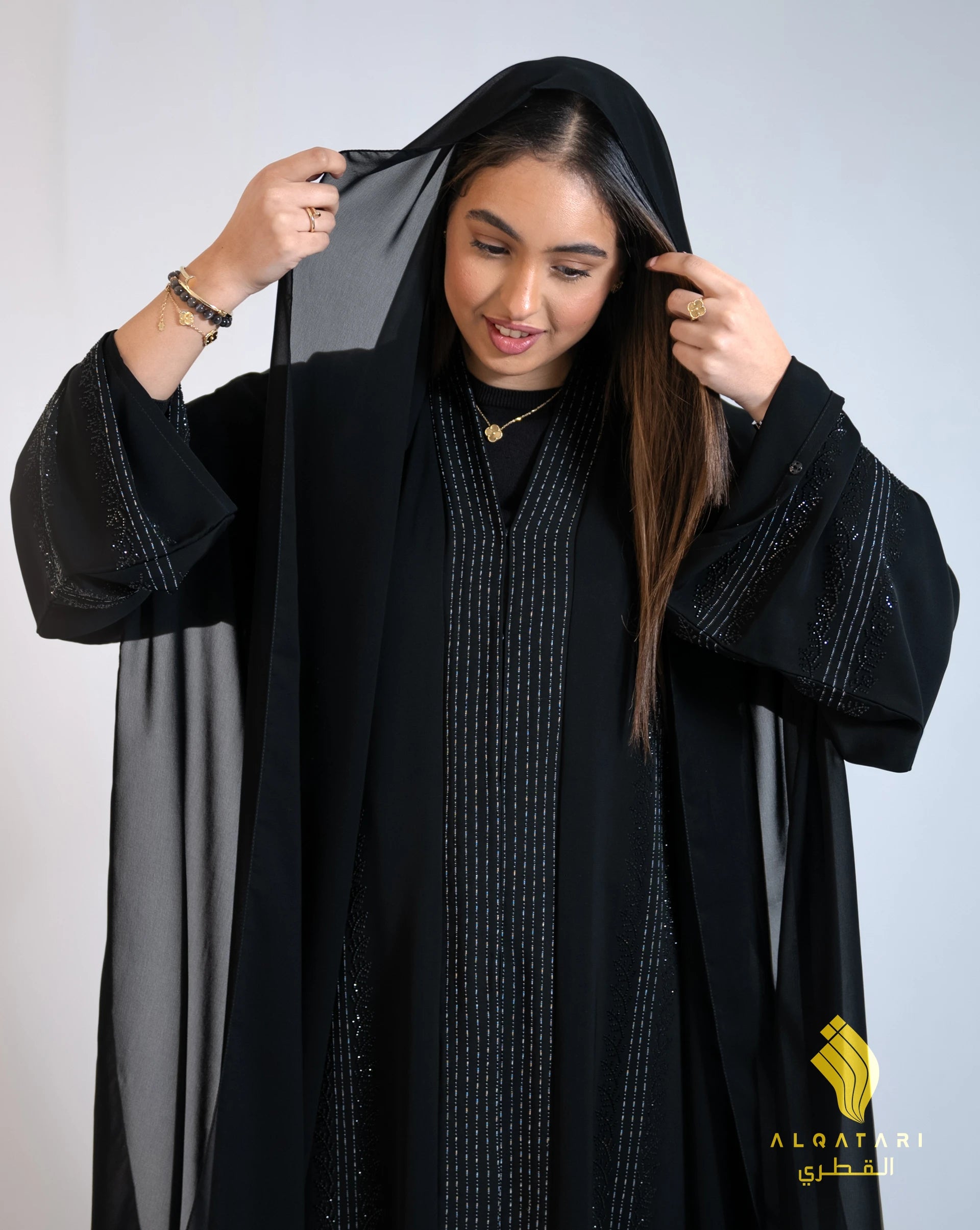 Galaxy Black Embroidered Abaya