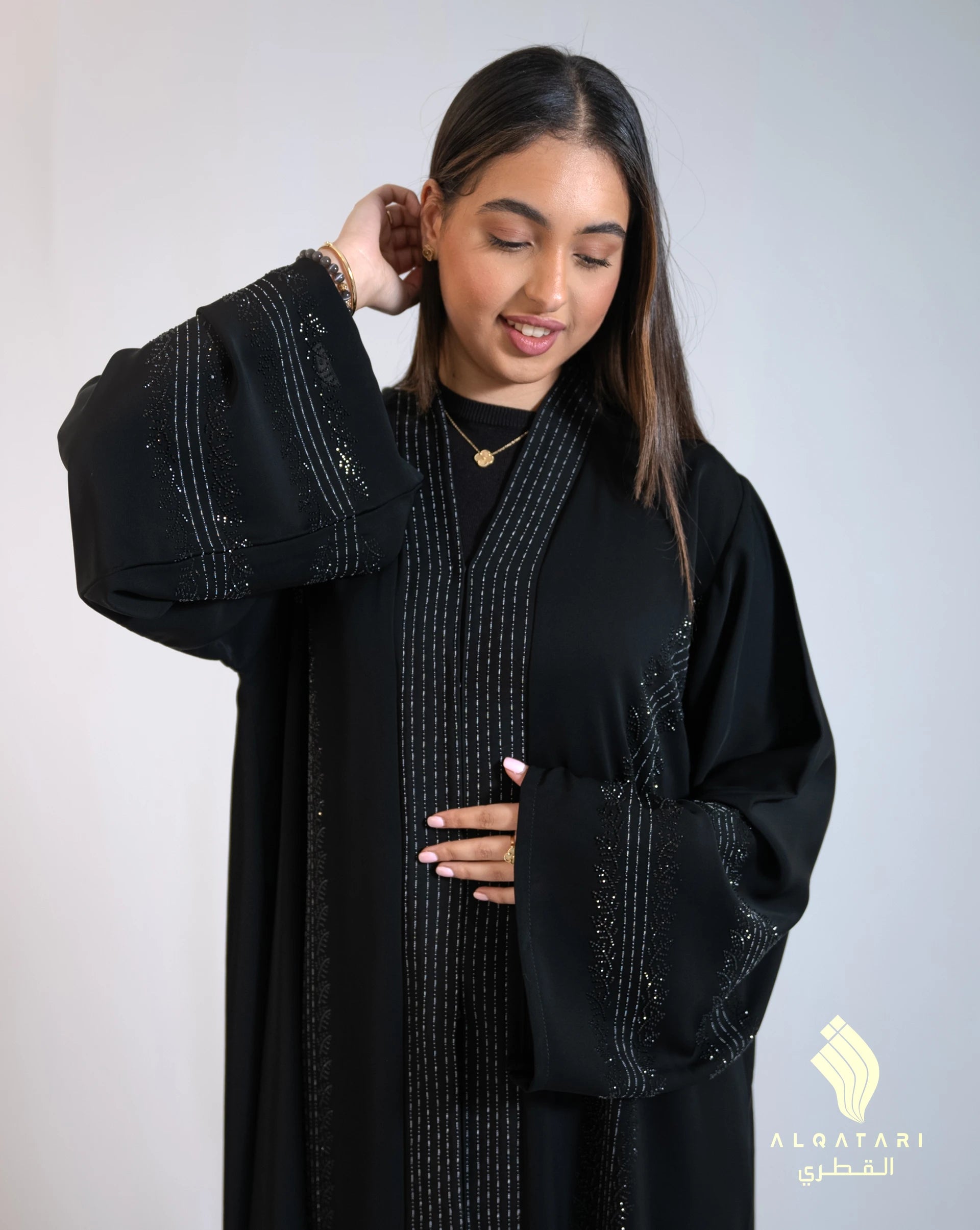 Galaxy Black Embroidered Abaya