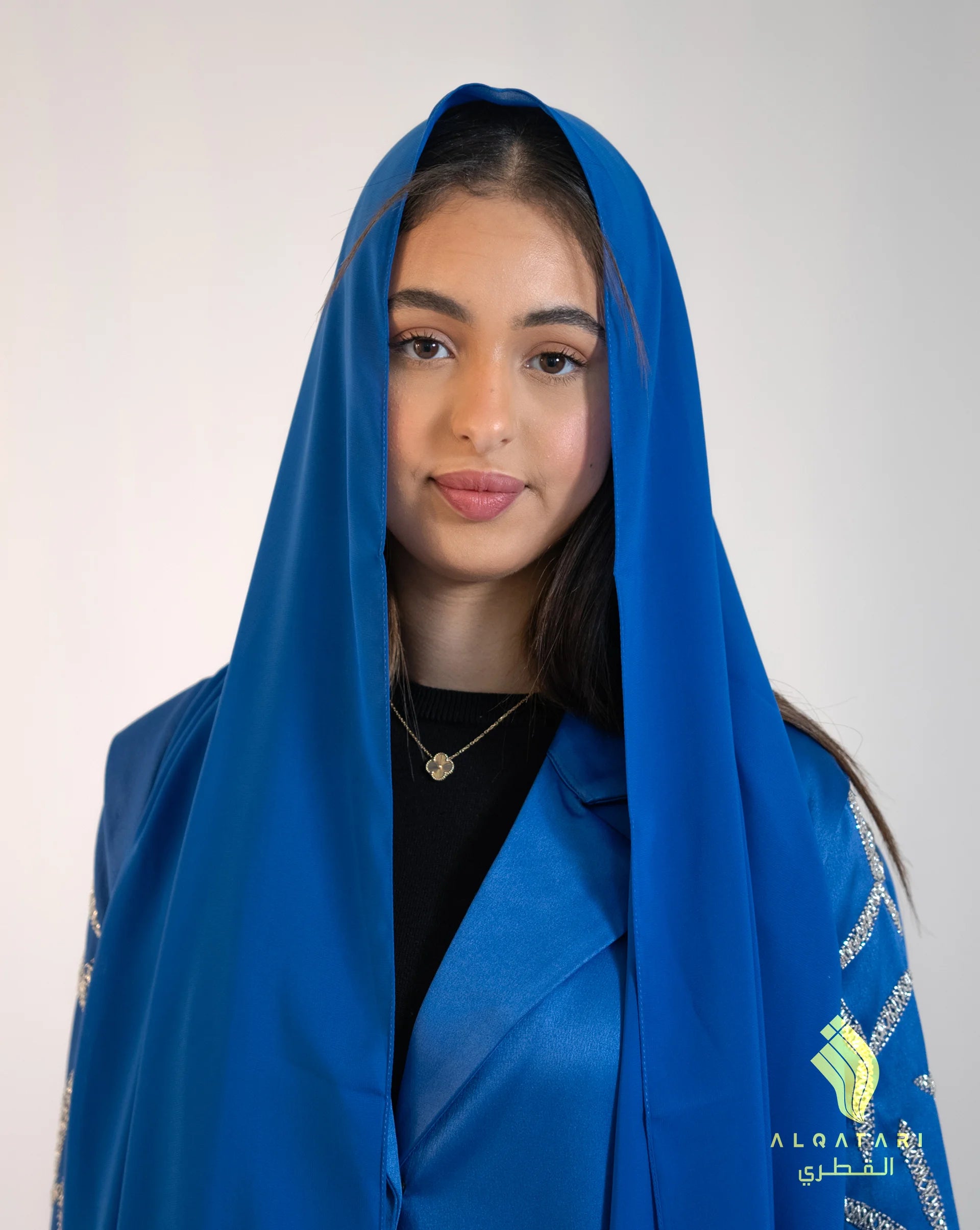 Serene Royal Blue Bridal Satin Abaya