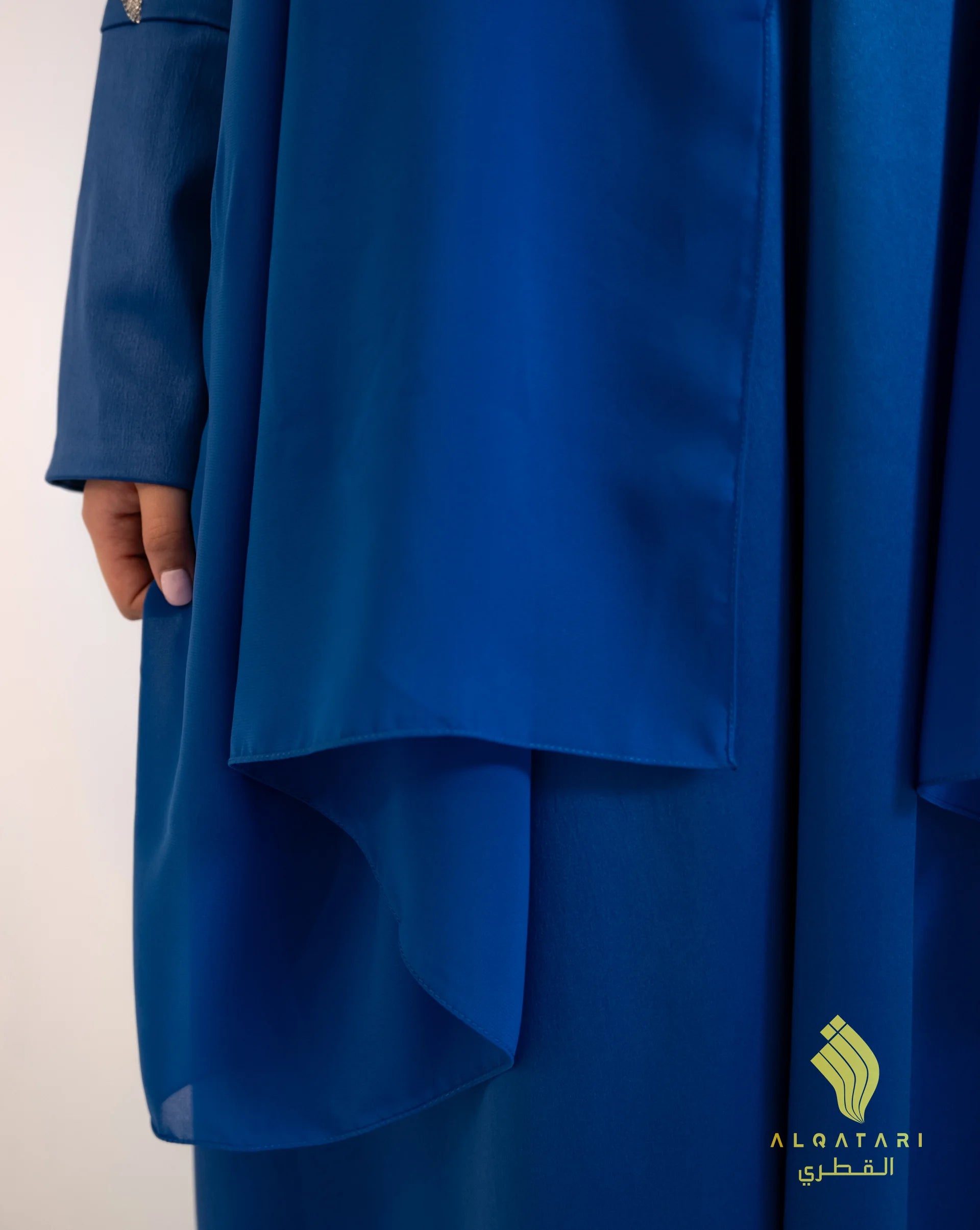 Serene Royal Blue Bridal Satin Abaya